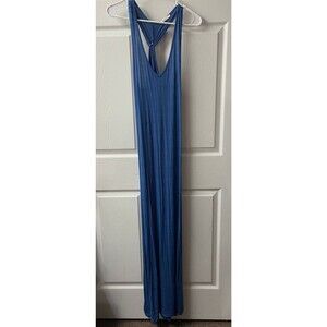 Twenty Ten Maxi Dress Slide Slits Blue Racerback Womens Small Jersey